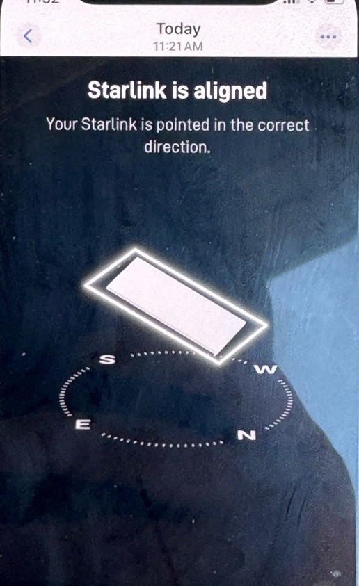 Starlink Installation Baker Florida Panhandle Alignment test