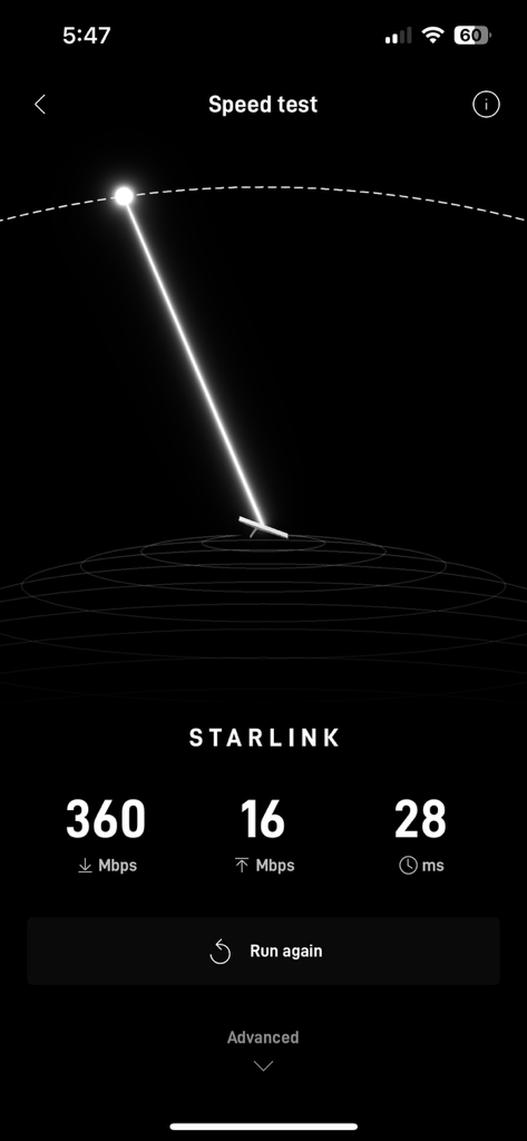 Starlink RV Installation Lakeside AZ basic Speed test 