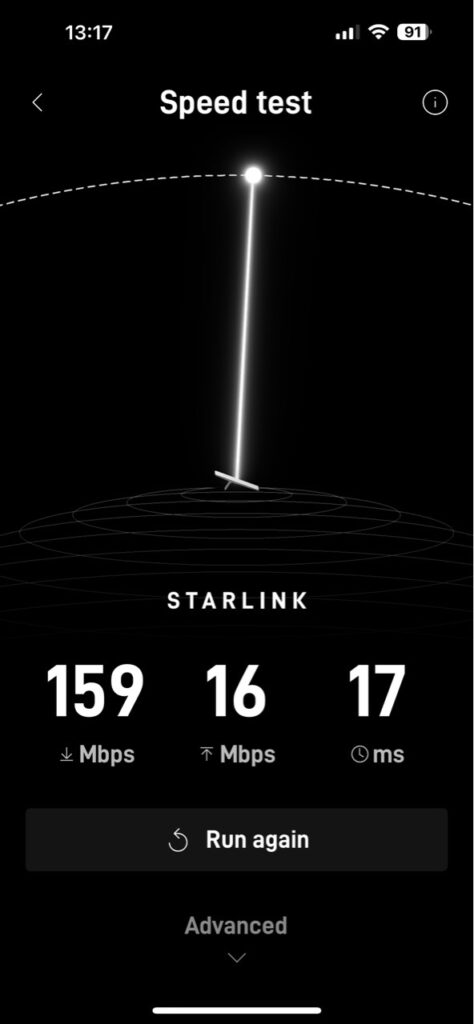 Starlink installation Buena Vista CO Speed test