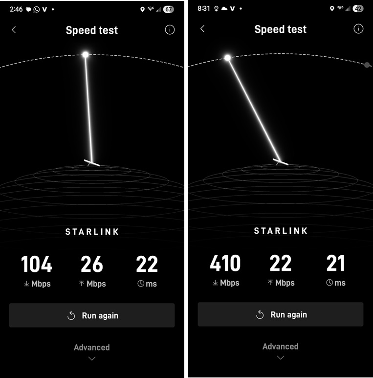 Starlink installation Speed Tests Scottsdale AZ