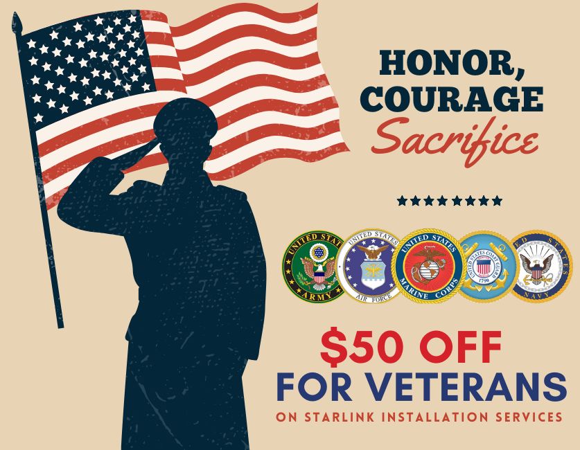 Starlink Installation Military Veterans $50 Discount