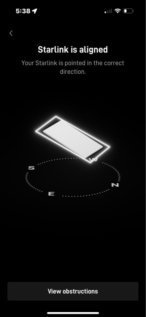 Starlink alignment test Wheatfield Township MI