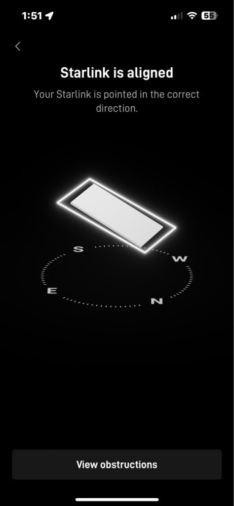 Starlink alignment test Pixley CA