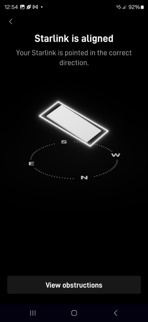 Starlink alignment test Oxnard CA