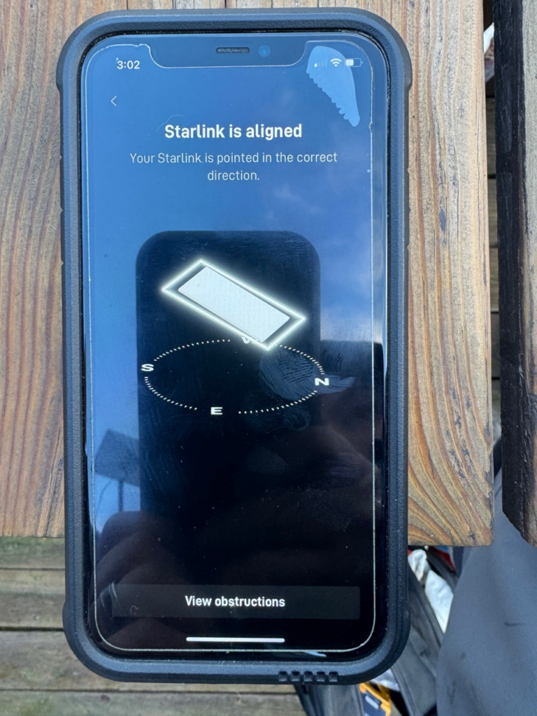 Starlink alignment test Chateaugay NY