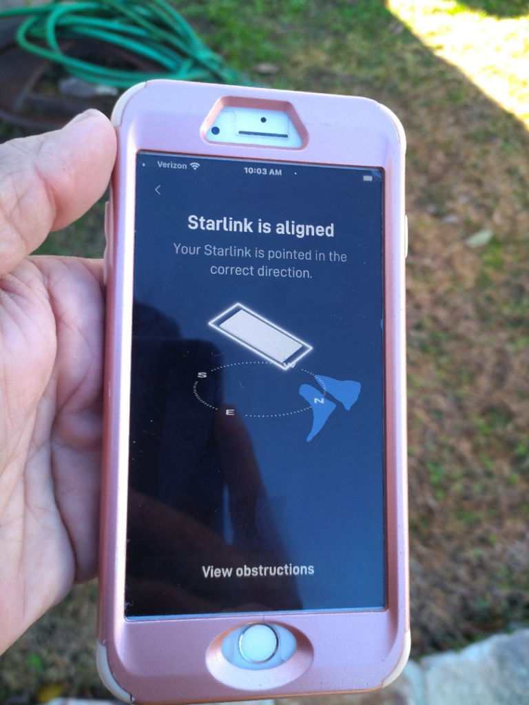 Starlink alignment test Chipley FL